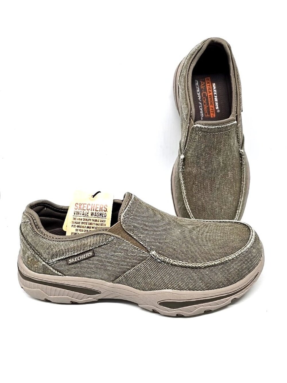 Skechers Relaxed Fit Creston Moseco Gray Casual Slip on Shoes 65355 Men Size 7.5